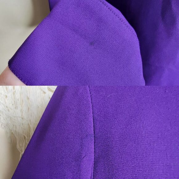 Worthington Long Sleeve Button Front Blouse Purple Size Petite Medium - Picture 9 of 13